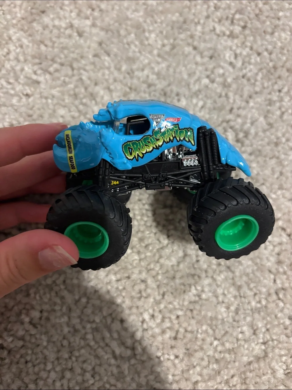 Kids Monster Truck Toy Set - Green, Blue, Silver, Brown